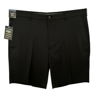 Roundtree & Yorke Mens Black Classic Fit Flat Big Man Performance Shorts Size 44